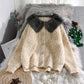 Short Doll Collar Sweater Cardigan Women's Spring and Autumn Sweet and Loose Student Sweater Coat Thickening