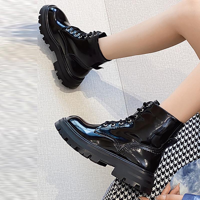 Martin Boots Female Summer and Autumn Cowhide Thick-soled Knight Short Boots British Style Retro Korean Motorcycle Boots