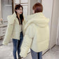 Chic Hooded Cotton Padded Women Parkas  Winter Warm Loose Solid Thicken Female Coats Ladies Zippers Outwear