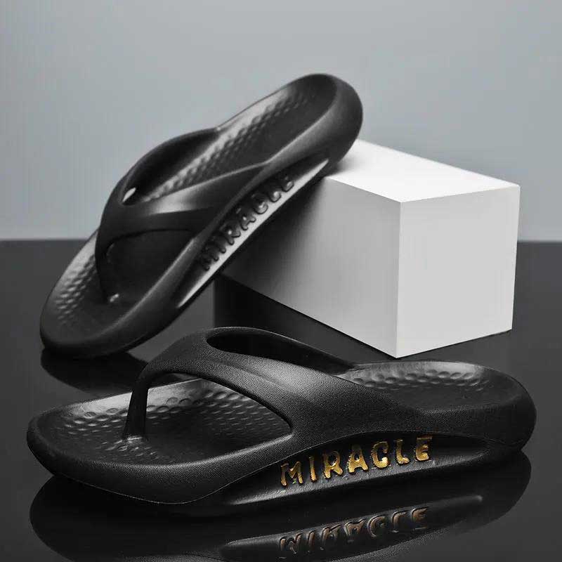 Summer Slippers Men's Flip Flops Thick Bottom Soft Bottom Home Non-slip Slippers Outdoor Beach
