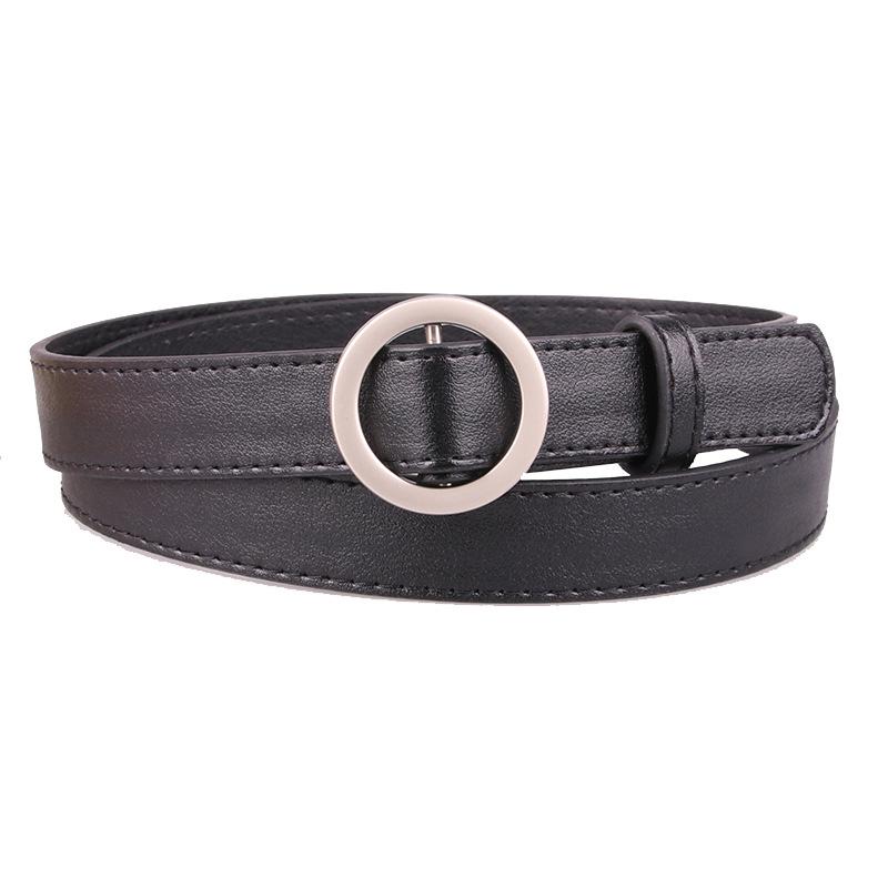Women Belts Solid Color Thin Skinny Waistband Adjustable Belt Leather Waist Belts Women