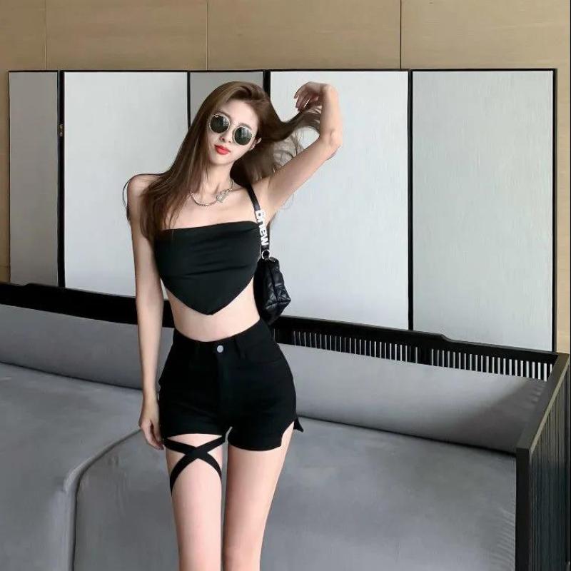 Summer Hong Kong Taste Design Denim Shorts Female Girl Sexy Leggings Ins Slimming Straight Wild