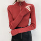 Core Spun Yarn Knitted Top Fall Winter Solid Color Half Turtleneck Sweater Fashion Jacket