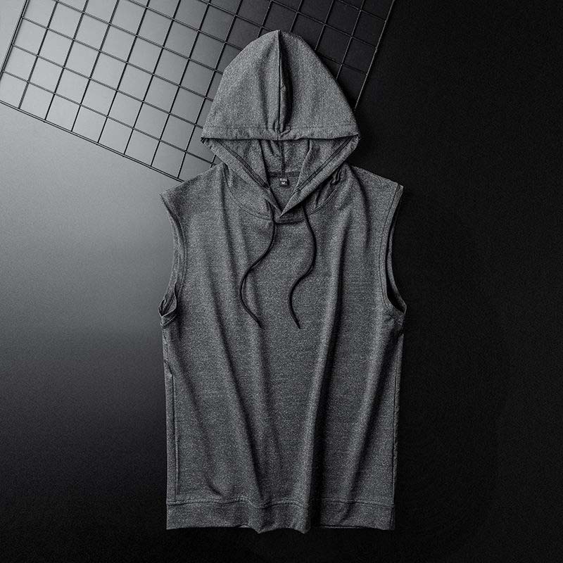 2021 Summer New Sports Hooded Vest Men's Loose Basketball Fitness Sleeveless T-shirt