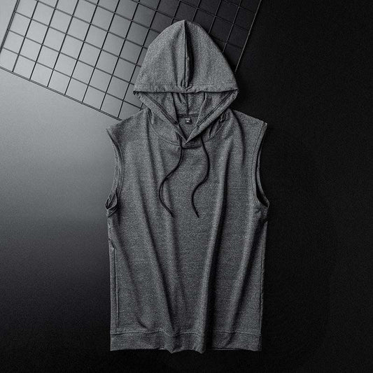 2021 Summer New Sports Hooded Vest Men's Loose Basketball Fitness Sleeveless T-shirt