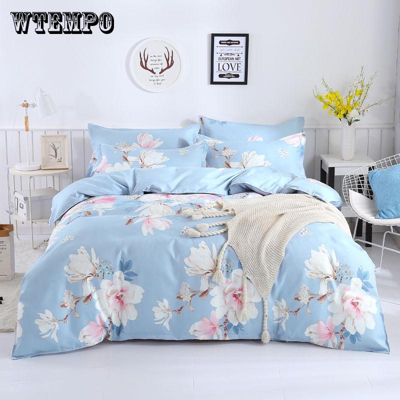 Pastoral Flowers Bedding Set Queen Size Cotton Soft Duvet Cover Set King Size  Bed Set Bedclothes