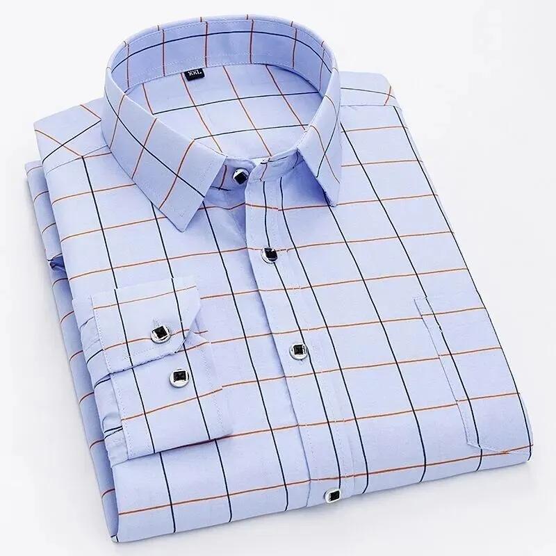 Spring and Autumn Printed Long Sleeve Plaid Stripes with Pockets Summer Thin Middle and Young Korean Casual Shirts