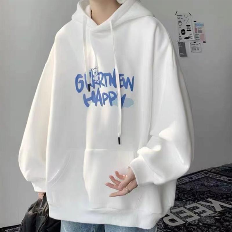 Cotton Autumn Sweater Men's Sweatshirts Hooded Large Size Handsome Loose Thin Style Wild Boys
