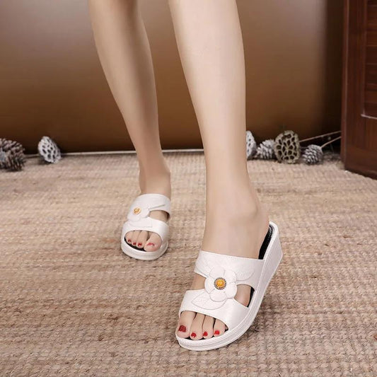 Women's  Slippers Summer Outdoor Wear Thick Bottom Wedge Heel Indoor Non-slip Slippers
