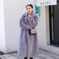 Winter Imitation Rabbit Fur Long Suit Collar Fur Coat Loose Warm Casual Temperament Ladies Windbreaker