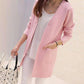 Women Solid Color Spring/Autumn Long Cardigan Loose Medium Korean Slim Knit Jacket Loose Sweater Shawl