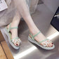 Sweet Style Flower Sandals Women's Summer All-match Thick-soled Non-slip Roman Shoes Comfortable and Lightweight Ladies Princess Shoes