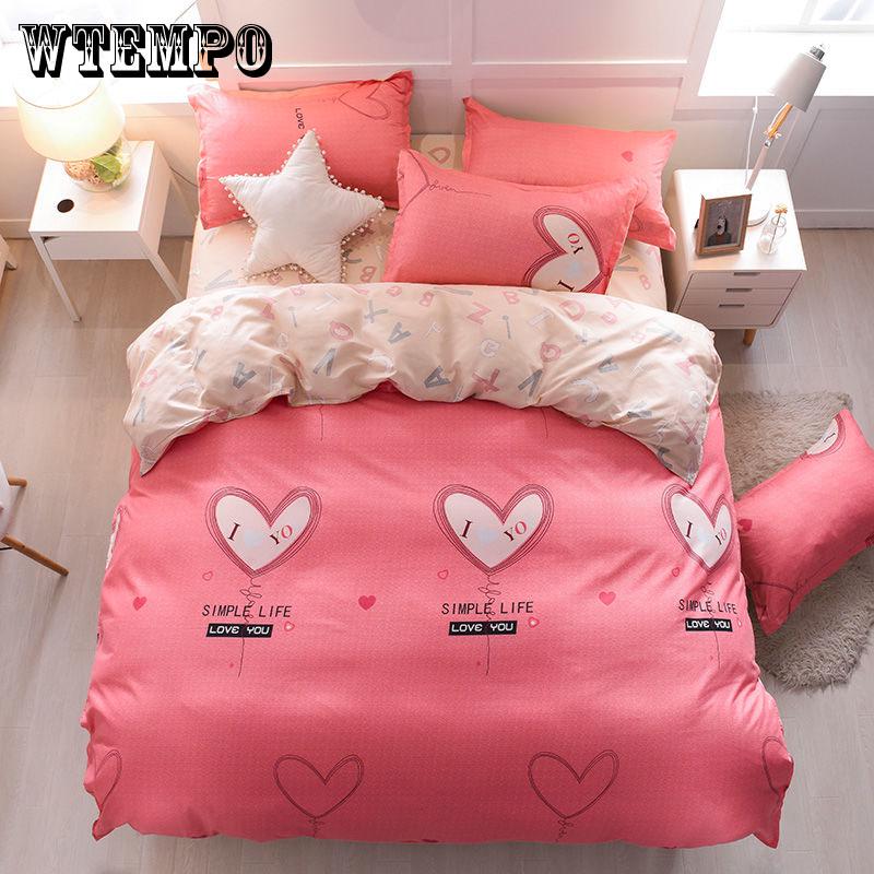 Bedding Set Best Wishes Duvet Cover Double Bed Flat Sheet Adult Bedspread Fashion Bed Linen