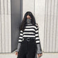 Sweater Women's Turtleneck Knitwear Black and White Striped Pullover Korean Slim Top Trendy Sweater Autumn and Winter Fashion