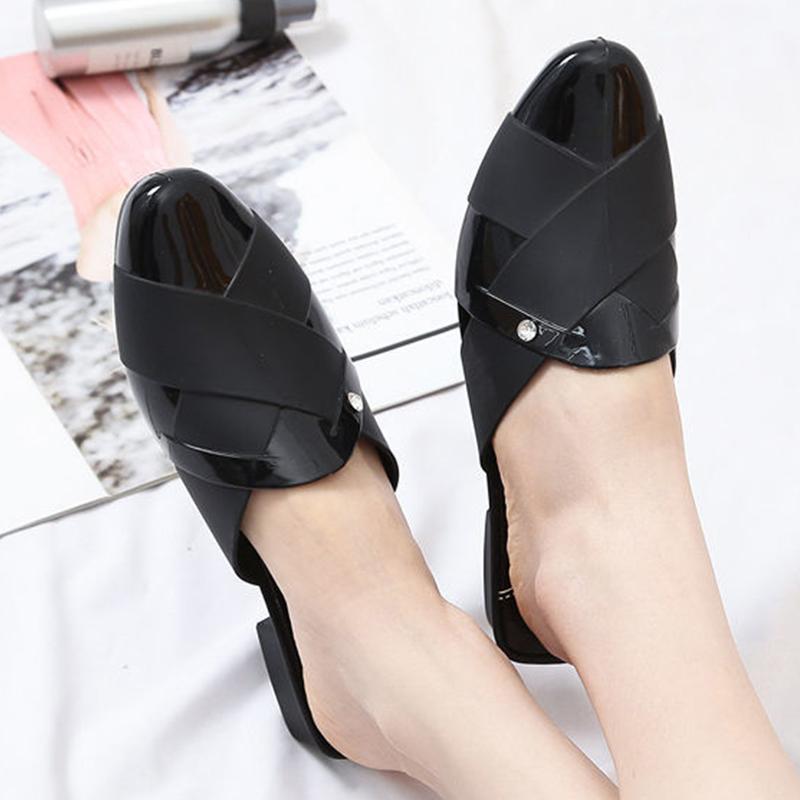 Ladies Sandals Wedge Heel Soft Bottom Drag Sandals Summer Wear Kitchen Work Waterproof Girl Student Single Shoes