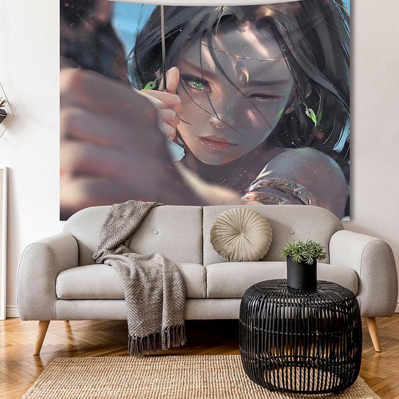 Bedroom Background Hanging Cloth Home Decoration Net Red Live Bedside Ghost Knife Ice Princess Comic Fabric