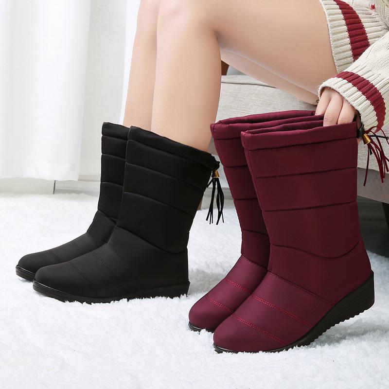 Waterproof  Women Snow Boots Winter Women Boots Female Down Boots Winter Cotton Shoes Woman shoes