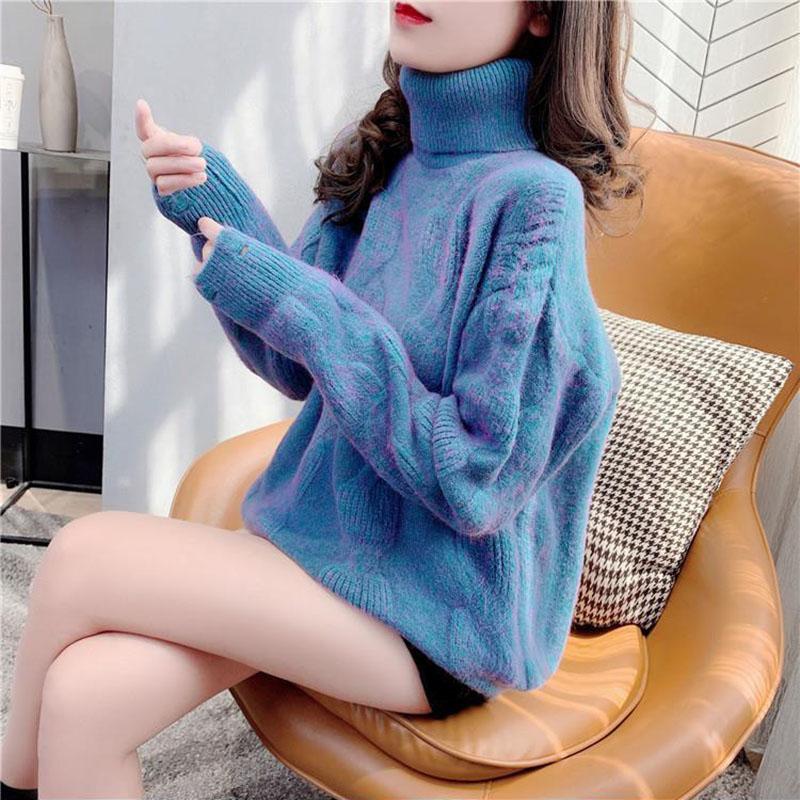 Turtleneck Sweater Autumn and Winter Casual Women's Wild Loose Bottoming Shirt Pullover Knit Top