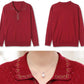 Autumn and Winter Women's Loose and Casual Plus Size Sweater Fashion Solid Color Lapel Long Sleeve Mother Clothes