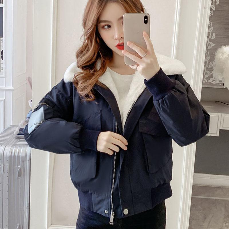 Lamb Wool Coat Women Winter Thick Padded Jacket Small Padded Coat Students All-match Short Padded Coat