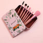 7pcs Animal Hair Makeup Brush Set Soft Hair Eye Shadow Brush Makeup Bag Beauty Makeup Full Set