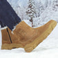 Men's Leather Cold-proof Boots Thickened Wool Warm Snow Boots