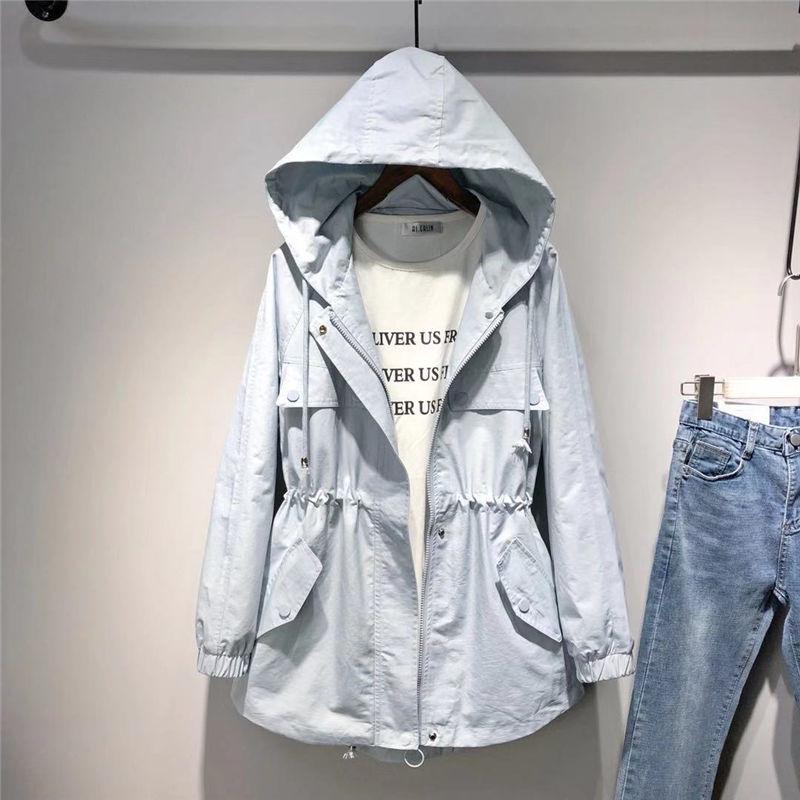 Women Trench Coat Long Sleeve Short Windbreaker Turn-down Collar Casual Overcoat Female  Streetwear