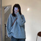 Japanese Retro Gentle and Thick Autumn and Winter Knit Sweater Round Neck Lazy Loose Padded Outer Sweater Women's Warm Women's Blouse