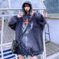 Gothic Punk Sweatshirts Pullover Hoodies Women White Black Printed Oversized Harajuku Sport Shirt Fashion Streetwear Tops with Chain Girl Long Hoodies