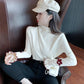 PofuLove Warm Sweater Tops Pullover Turtleneck Sweater Outerwear Flower Embroidered Sweater