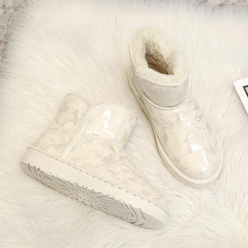 Thickened Snow Boots Women's Short Tube Short Boots with Wool Winter New Non-slip Thick Warm Cotton Shoes Plus Cashmere Boots for Children