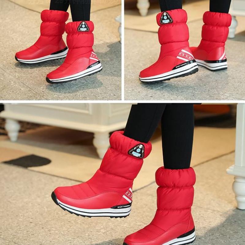 Ski Boots Women Winter Outdoor In The Tube Waterproof Non-slip Travel Snow Boots Plus Velvet Warm Plus Size Boots