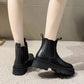 New Women Boots Pu Leather Autumn Women's Ankle Boots Ladies Fashion Shoes Non-Slip Platform Slip on Female Boot