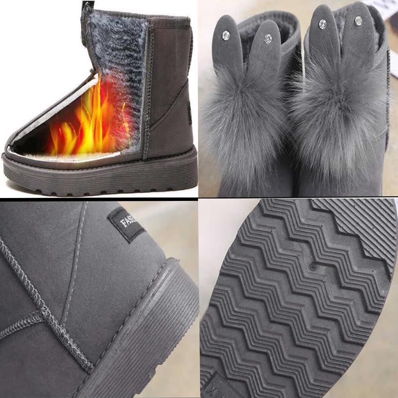 Women Winter Warm Boots Lady Snow Boots Fashion Rabbit Ears Wear Ankle Boots Winter Cotton Shoes