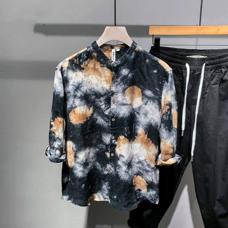 Shirt Men's Summer Flower Shirt Youth Trend Loose Personality Shirt In The Sleeve Casual Shirt