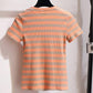 Women Casual Tops Pant 2 Piece Suit Summer Knitted Striped T-shirt Jeans Two-piece