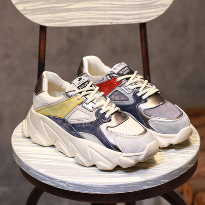 Women's Platform Chunky Sneakers Fashion Women Flat Thick Sole Shoes Woman Dad Footwear