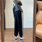 Plus Fleece Autumn and Winter Vibe Wind Pants Women High Waist Corset Casual Sports Pants Women Loose Tide