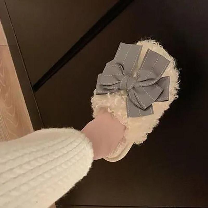 Women's Fashion Slippers Bowknot Design Slippers Lightweight Casual Flat Shoes Soft Soled Shoes