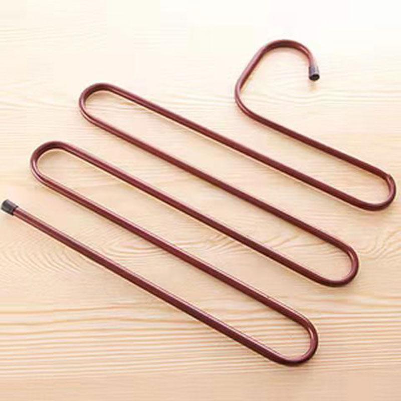 2PCS Household Multi-layer Pants Clip Magic Pants Rack Stainless Steel Multifunctional Wardrobe Pants Wrought Iron Clothes Hanger Bold Tie Towel Rack