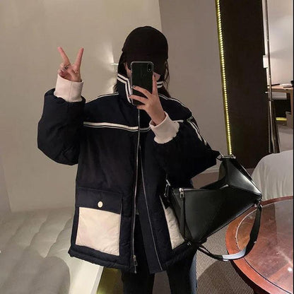 Winter Padded Jacket Women Short Korean Loose Tooling Down Padded Jacket Lovers Padded Jacket