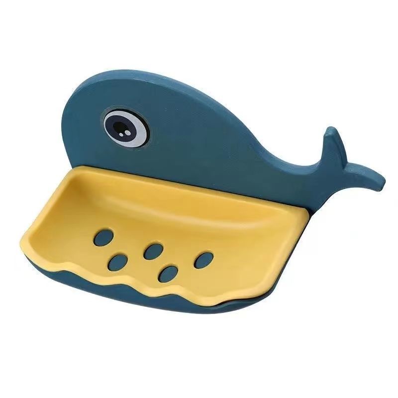 Bathroom Little Whale Soap Box Soap Box Free Perforated Wall-mounted Suction Cup Toilet Rack Drain Household