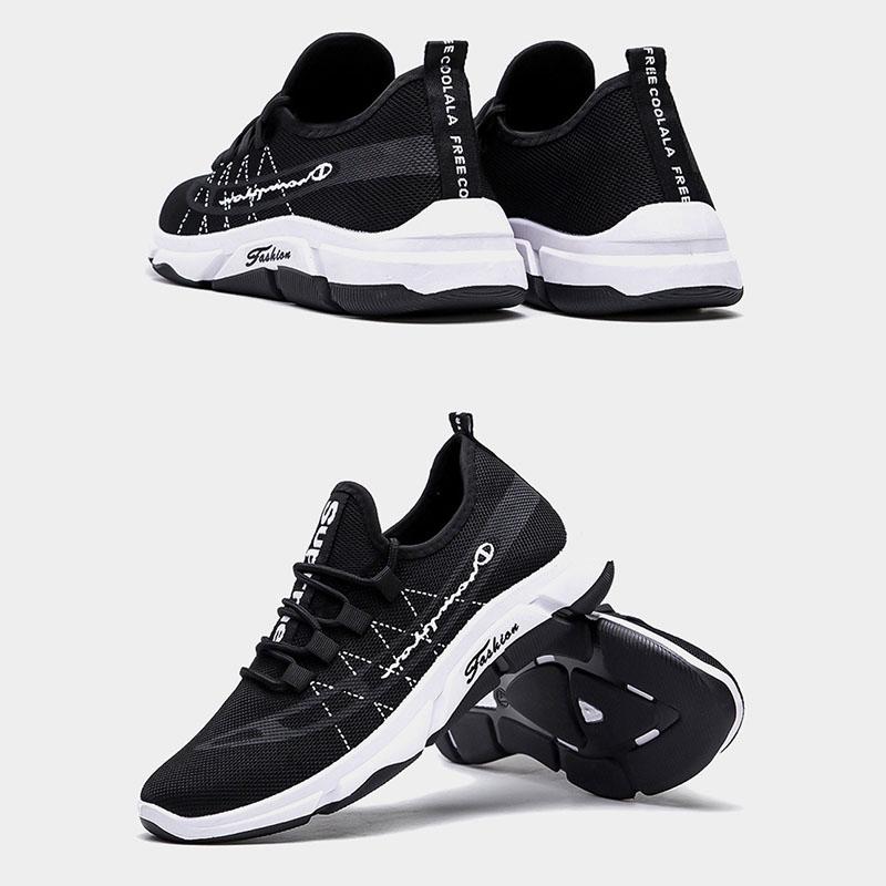 Mesh Shoes Breathable Running Shoes Sports Shoes Men's Trendy Shoes Men's Casual Shoes Solid Color Non-slip Shoes