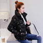 Women's Winter Short Padded Coat Autumn and Winter Thickening All-match Printed Padded Coat Warm Parka Jacket