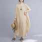 Simple Style Summer Polyester-cotton Sleeveless Dress Plus Size Women's Retro Solid Color Slim Long Dress Loose Robe