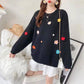 Pofulove Fashion Sweater Girl Pullover Autumn and Winter Korean Small Flower Loose Wild Sweater