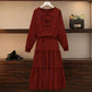 Fake Two-piece Sweater Stitching Dress Plus Size Women's Korean Style Loose Dress