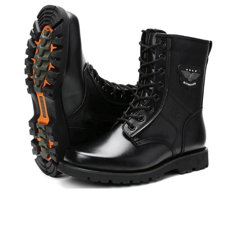 Men's Training Boots Combat Boots High-top Leather Wool Boots Outdoor Tooling Boots Single Boots Martin Boots