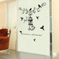 Black Flower Vine Birdcage Wall Stickers Home Decoration Living Room Bedroom Door Window