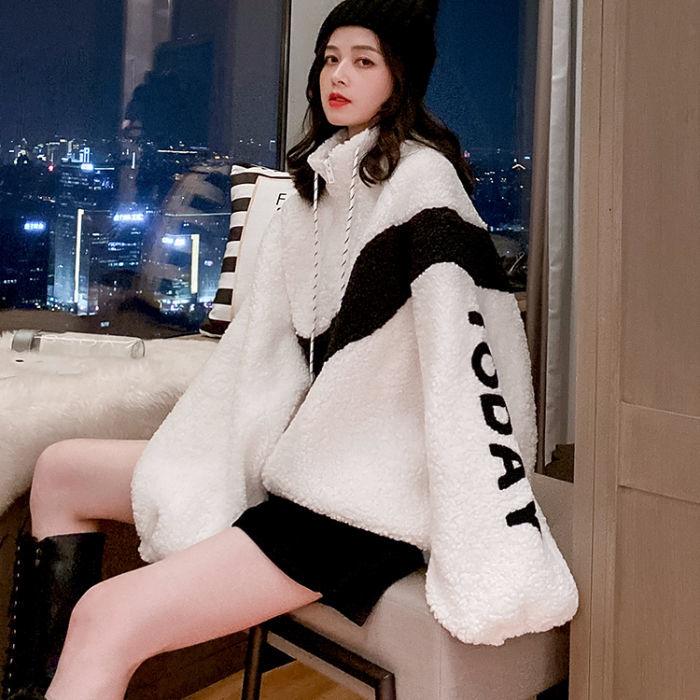Autumn and Winter Thick All-match Sweater Mid-length Plus Size Pocket Women's Jacket Women